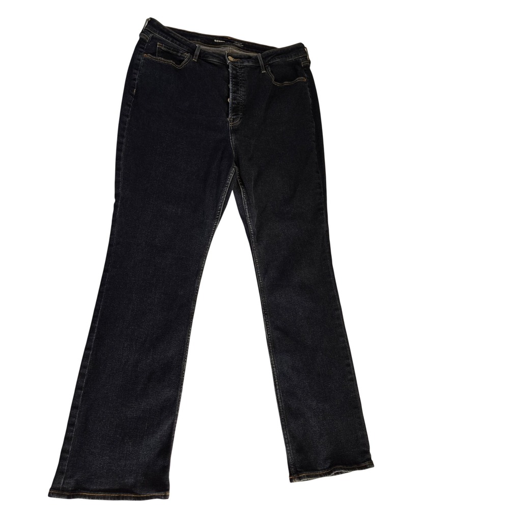 Old Navy Womens Jeans Dark Wash 16 Kicker Boot-Cut Extra High-Rise Button Fly